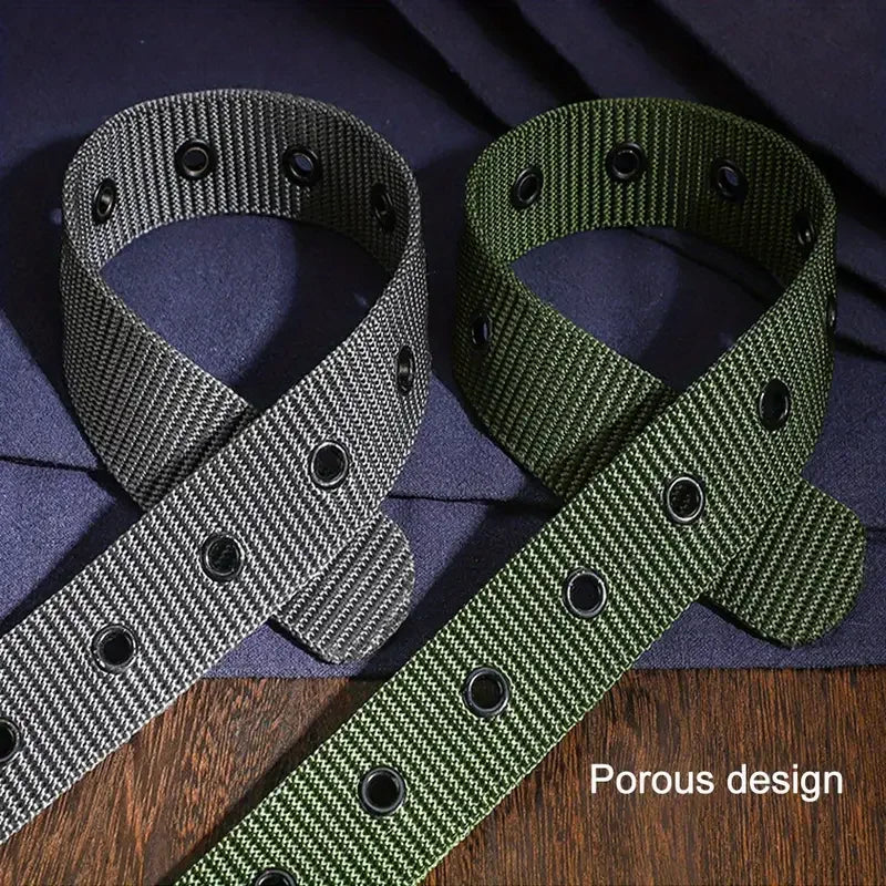 1pc Mens Durable Nylon Canvas Belt - Heavy-Duty Tactical Work Belt