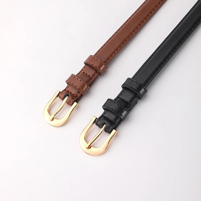 New Fashion Women's Thin Waist Soft Belt With Jeans Wide-leg Trousers