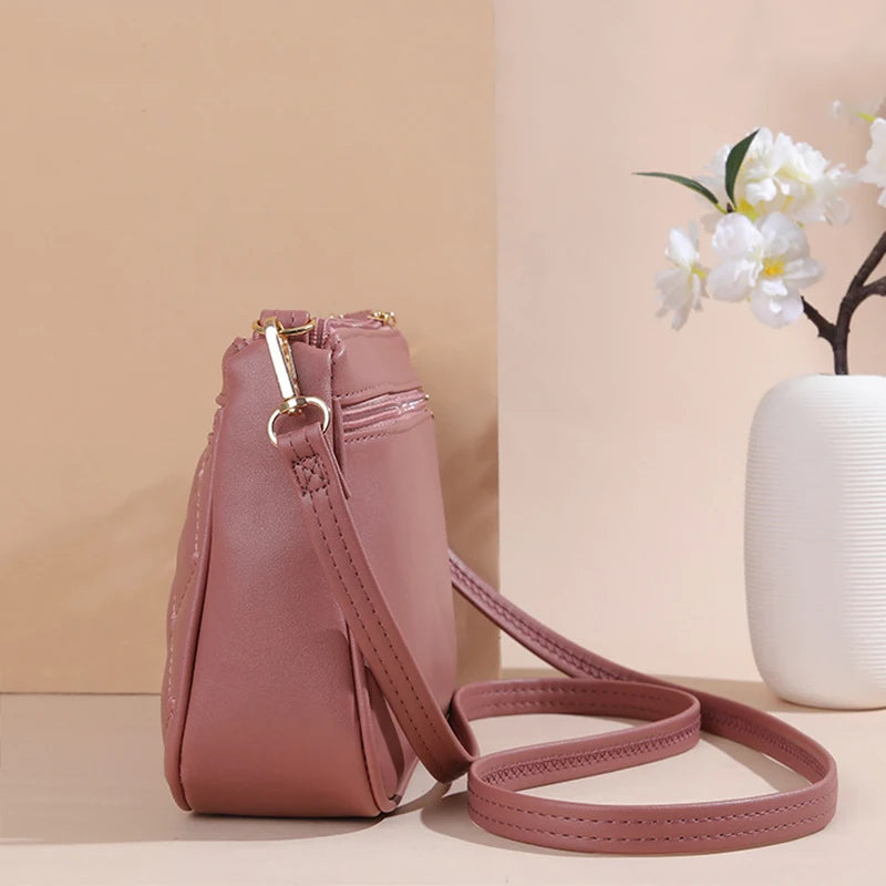 PU Leather Crossbody Bags Zipper New Fashion Shoulder Bag for Women
