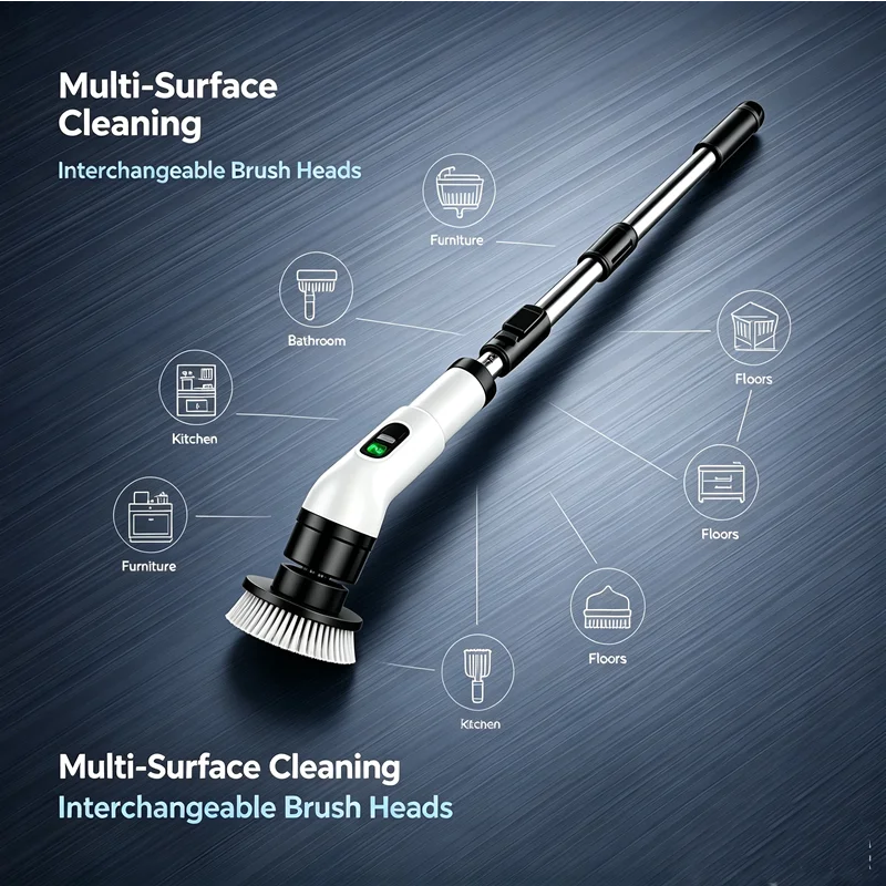 Household Cordless Spin Scrubber Multipurpose Cleaning Brush  Kitchen