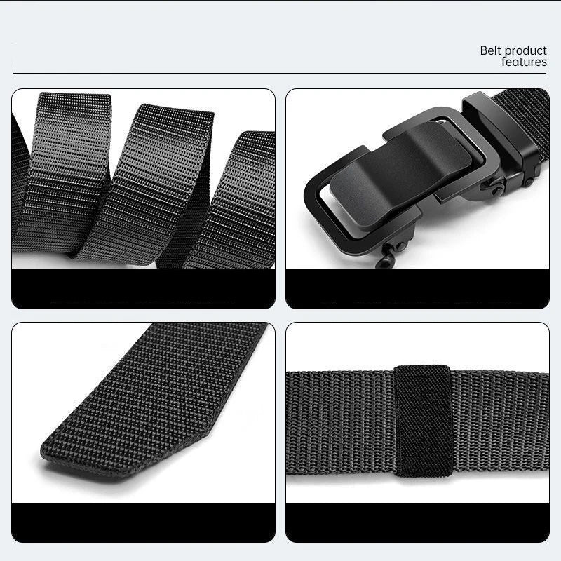 Men's Belt Tactical Full Metal Automatic Buckle Waist Belt Nylon