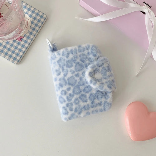 Leopard Pattern Plush Coin Purse Cute Wallet Card Bag Korean Fashion