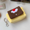 Multifunctional Small Pouch for Girls Cute Cherry Pudding Plush Coin