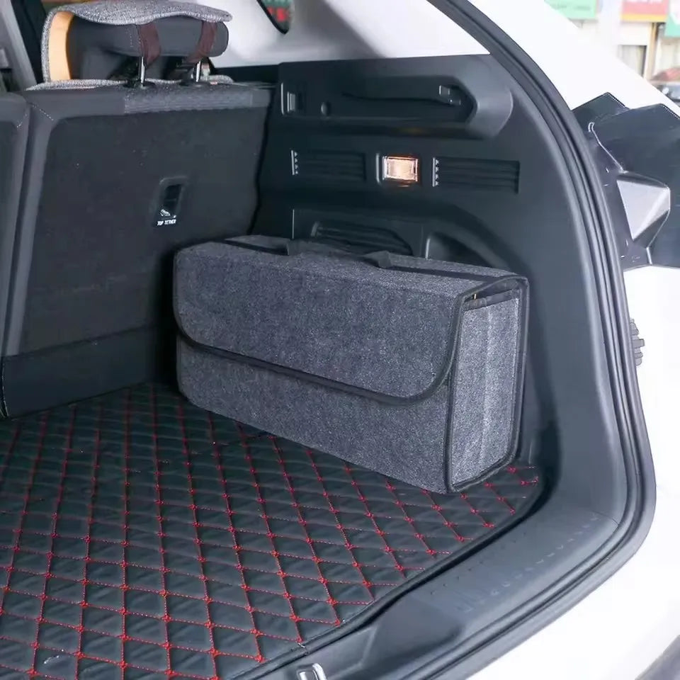 1PC Dark Gray Car Felt Storage Box Car Storage Bag Enlarged and