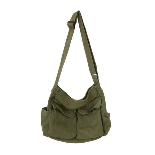 Workwear Canvas Shoulder Bag Large Capacity Retro Messenger Bag New