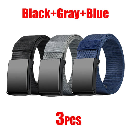 Newest Metal Buckle Tactical Belt Men's Canvas Military Belts Casual