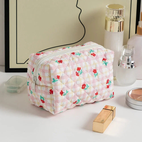 Floral Printed Lipstick Storage Makeup Bag Women's Cosmetic Bag Beauty