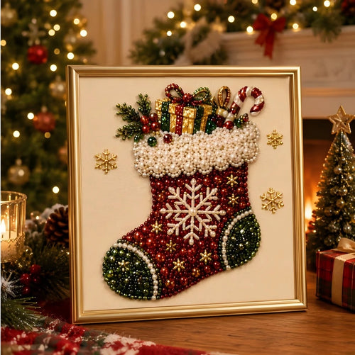 Santa Claus Pearl Diamond Painting Art Kit DIY Hand Painting Christmas