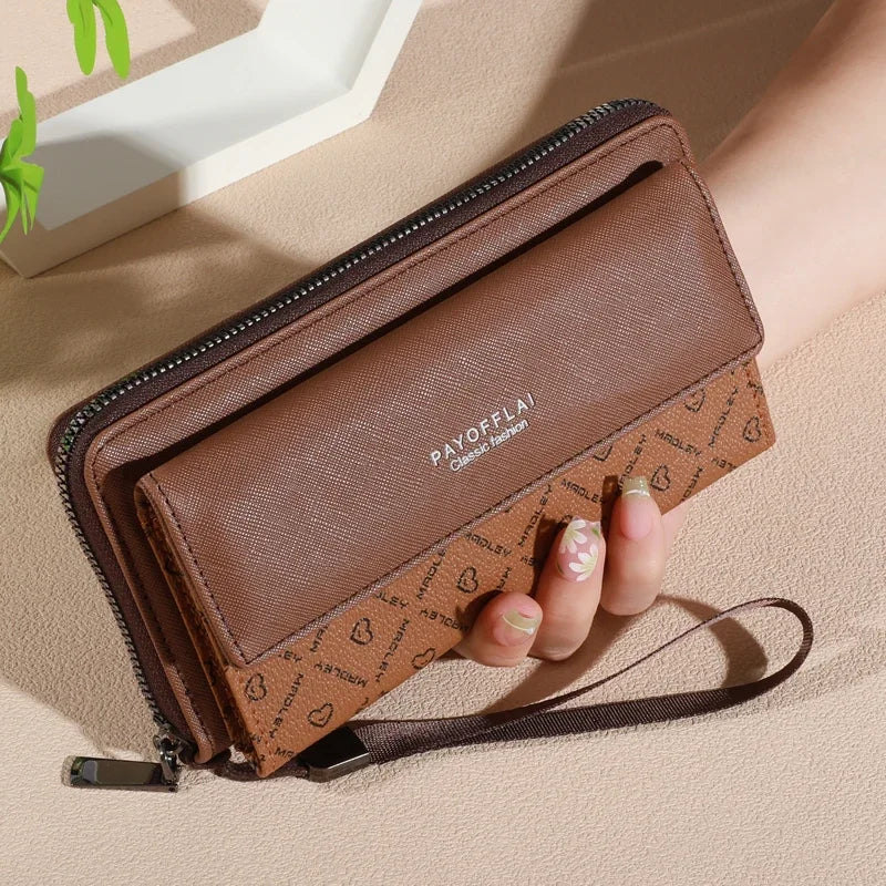 1pc Classic unisex Faux Leather Wallet, Double Layer with Snap Closure,