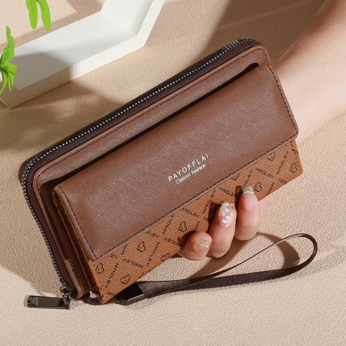 1pc Classic unisex Faux Leather Wallet, Double Layer with Snap Closure,