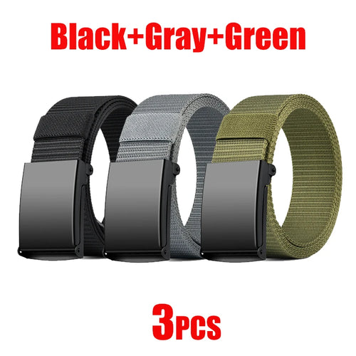 Newest Metal Buckle Tactical Belt Men's Canvas Military Belts Casual