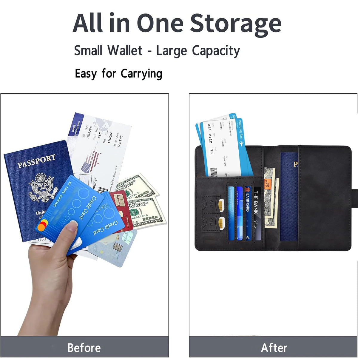 Travel Documents Holder Wallet Cover Case