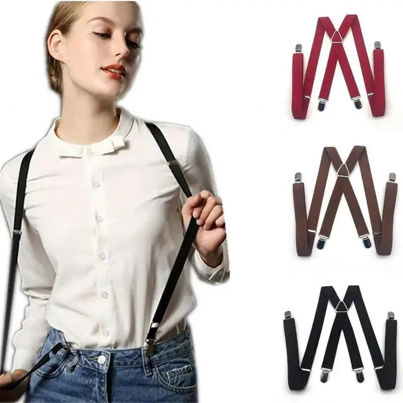 Men Work Heavy Duty Suspenders Adjustable Elastic Trouser Braces Belt