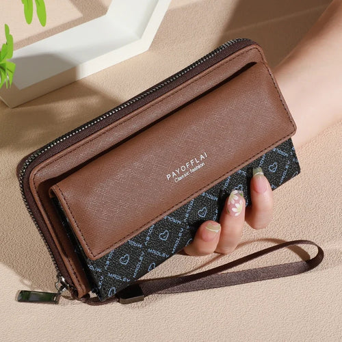 1pc Classic unisex Faux Leather Wallet, Double Layer with Snap Closure,