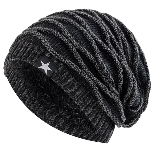 New Unisex Slouchy Winter Hats Add Fur Lined Men And Women Warm Beanie