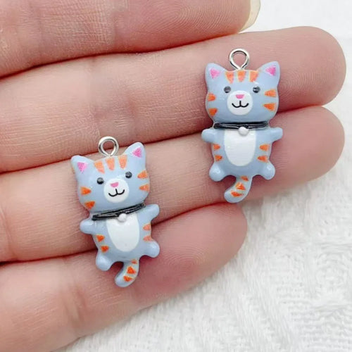 12pcs Cute Mini Cat Resin Pendant DIY Handmade Earrings Necklace