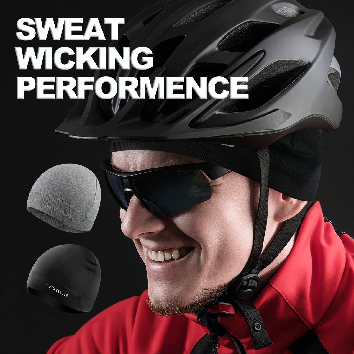 WRELS Winter Beanie Hat Windproof Warm Knitted Sweat-Wicking Cycling