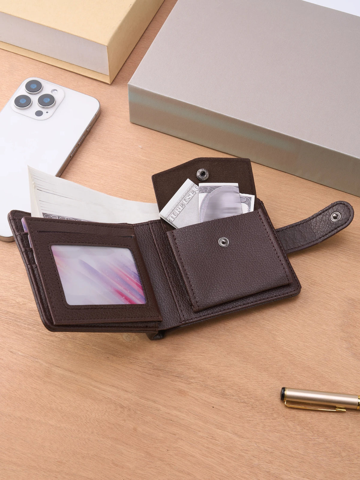 Men Wallets Leather Zipper Purse Man Slim Card Horders Quality Male