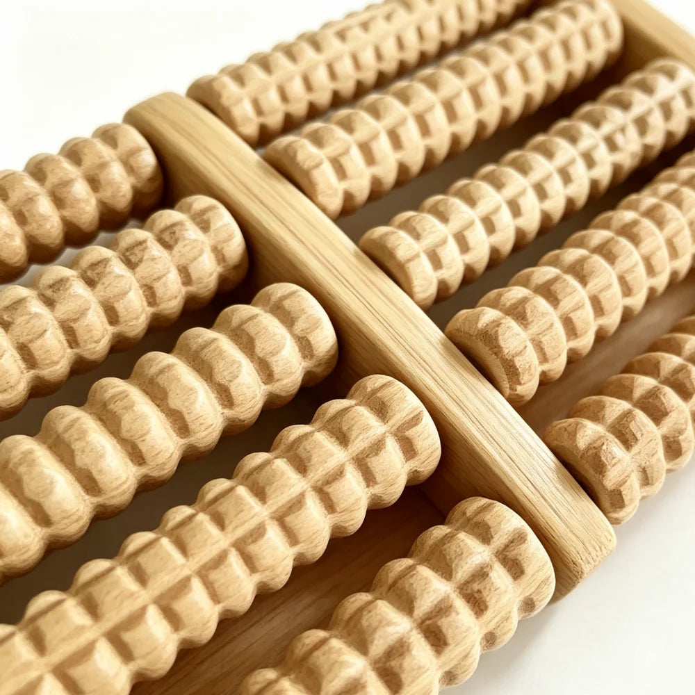 Wooden Foot Massage Roller Beech Wood Massager for Home Use Simple