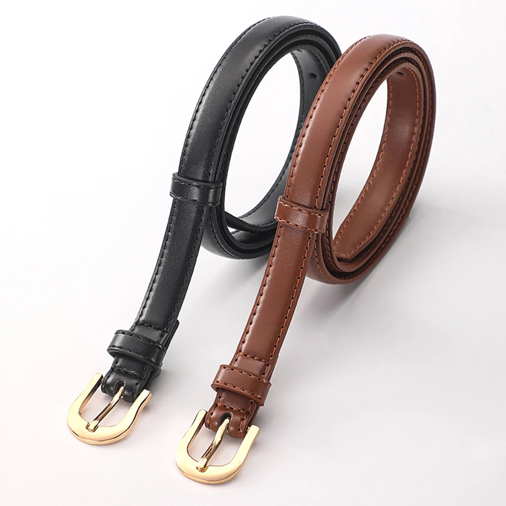 New Fashion Women's Thin Waist Soft Belt With Jeans Wide-leg Trousers