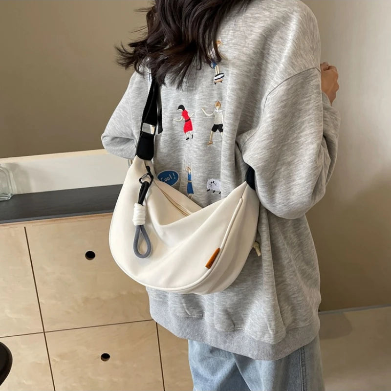 New Fashion Crossbody Bag Simple Wide Shoulder Strap Design
