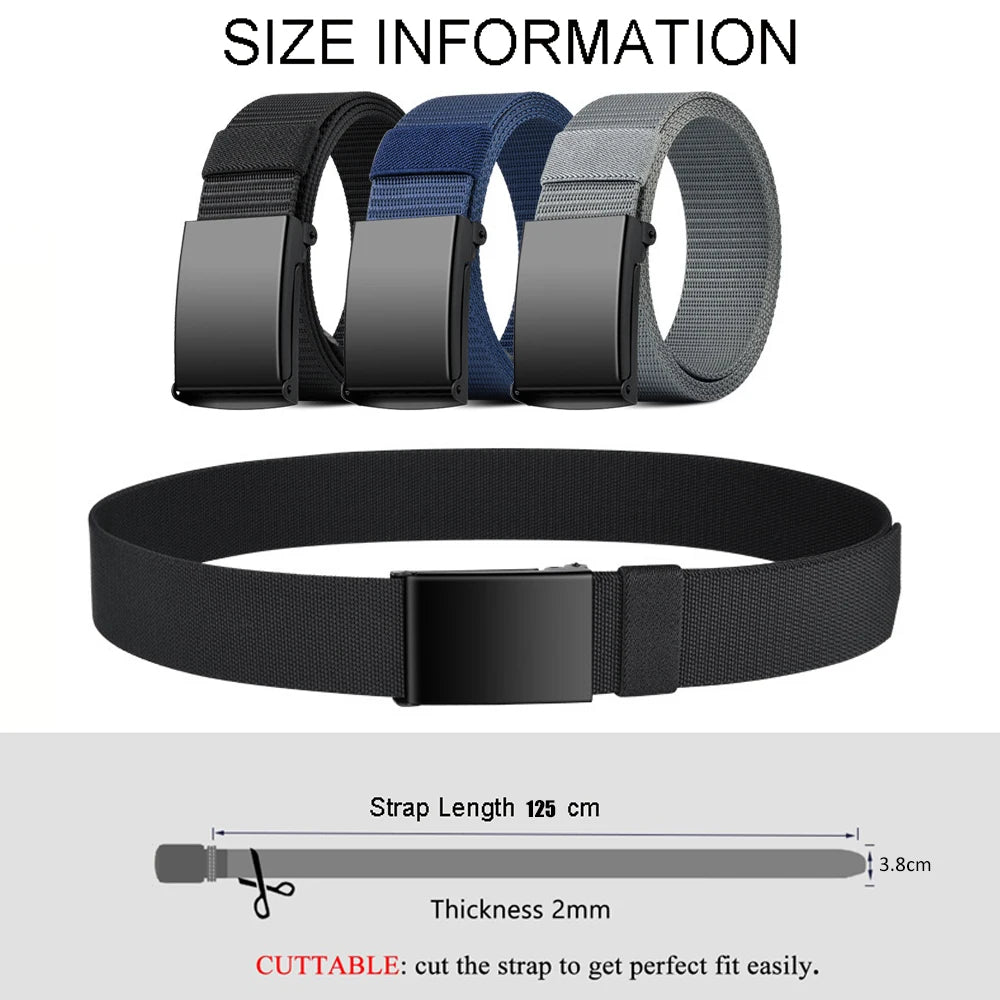 Newest Metal Buckle Tactical Belt Men's Canvas Military Belts Casual