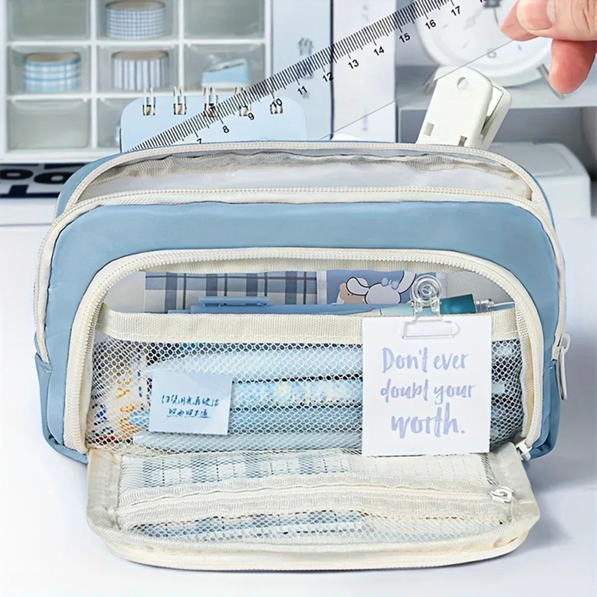 A Large-capacity Multi-layers Pencil Case Simple Multi-purpose Student