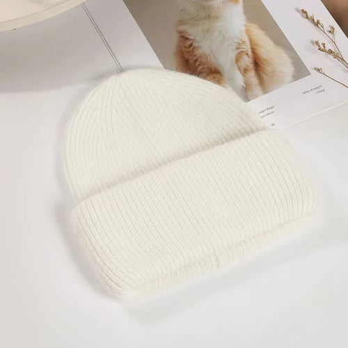 Winter Warm Rabbit Hair Hoodie Women's Knitted Hat Versatile Knitted
