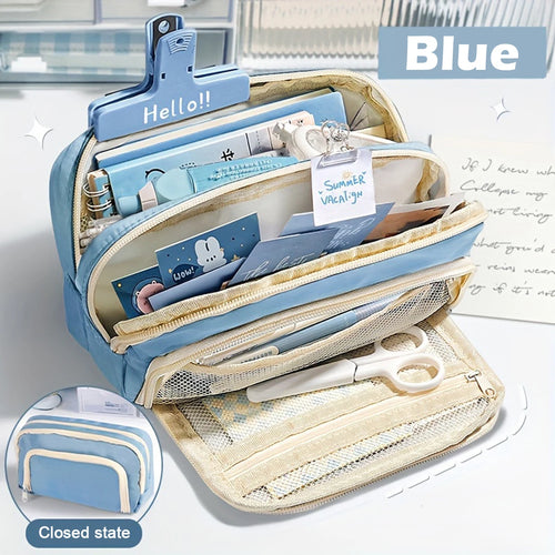 Kawaii Large Capacity Multi Layer Pencil Case Student Pencil Bag