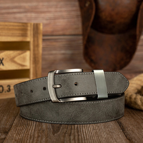 PU Leather Vintage  Buckle Belt – Unisex Waist Belt Brown Bronze 110cm