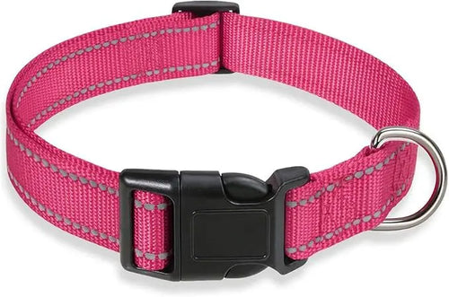 Reflective Dog Collar Strap with Adjustable Safety Nylon Pet Collar