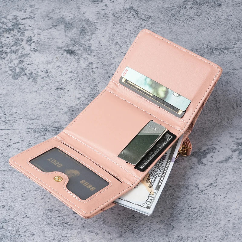 Women's Short Wallet European American PU Leather High-End