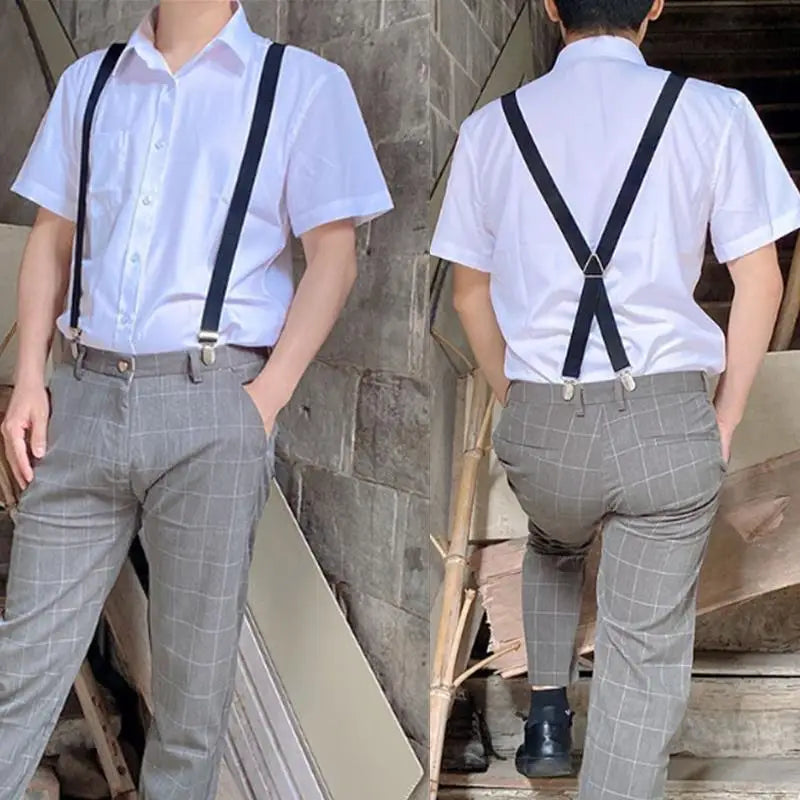 Men Work Heavy Duty Suspenders Adjustable Elastic Trouser Braces Belt