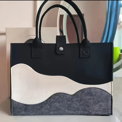 1PC Fashion Striped Canvas Women's Tote Bag-Multifunctional Commuter