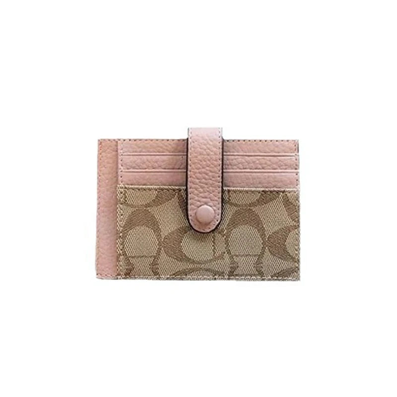 Monogram Ultra-Slim Card Holder – Minimalist Ins Style Mini Wallet for Women