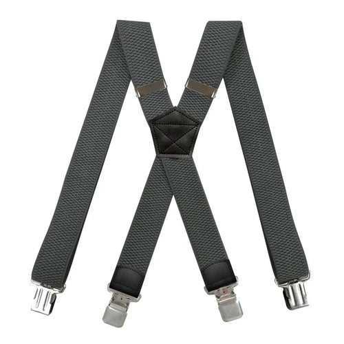Heavy Duty Suspenders for Men Work Outdoor 3.8cm X-Back 4 Strong Clips