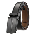 VATLTY 3.0cm Men's Genuine Leather Belt Silver Automatic Buckle