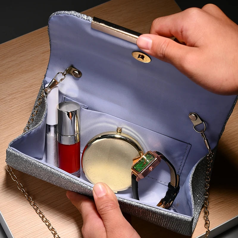 Luxury Wedding Envelop Clutch Bags Fashionable Chic Shiny Evening Bag
