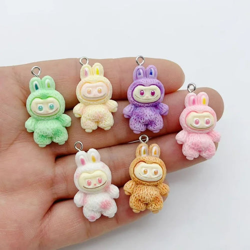 10pcs Cartoon Resin Animal Charm Pendant Earrings Keychain Bracelet