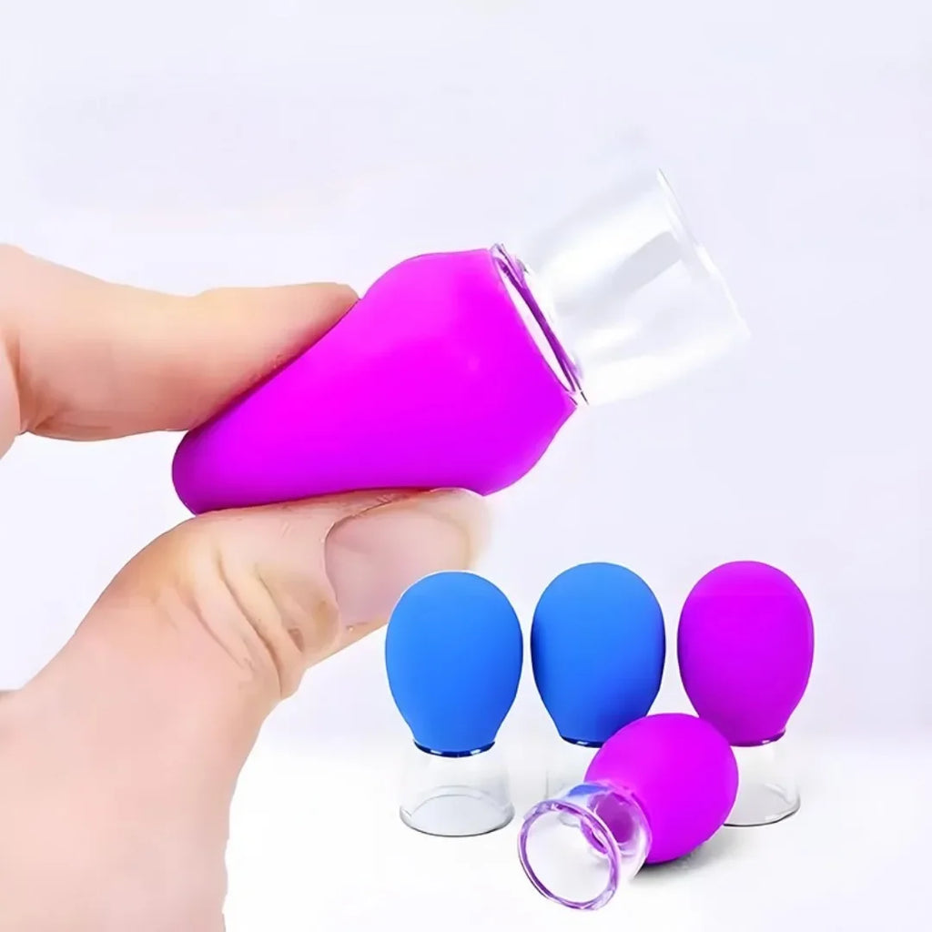 NEW Silicone Vacuum Cupping Jar Cellulite Massage For Face Acupuncture