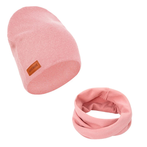 2Pcs/Lot Faux Cashmere Baby Turban Hats Scarf Set Newborn Kids Leather