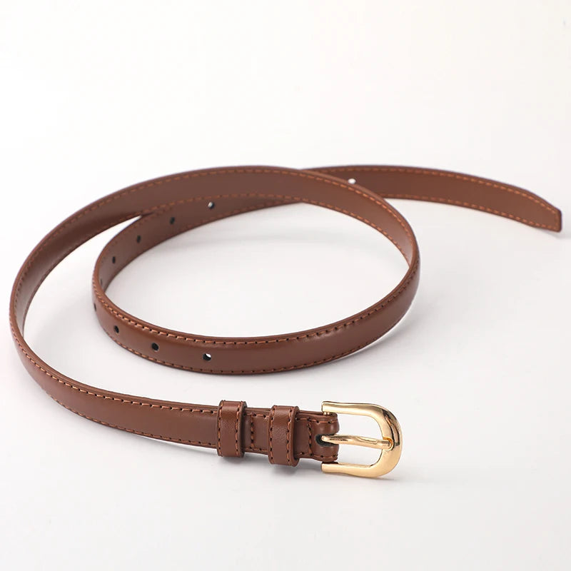 New Fashion Women's Thin Waist Soft Belt With Jeans Wide-leg Trousers