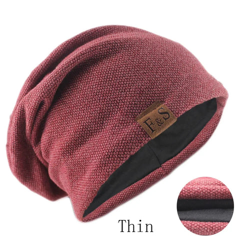 Fashion Bonnet Hat For Men And Women Autumn Knitted Solid Color