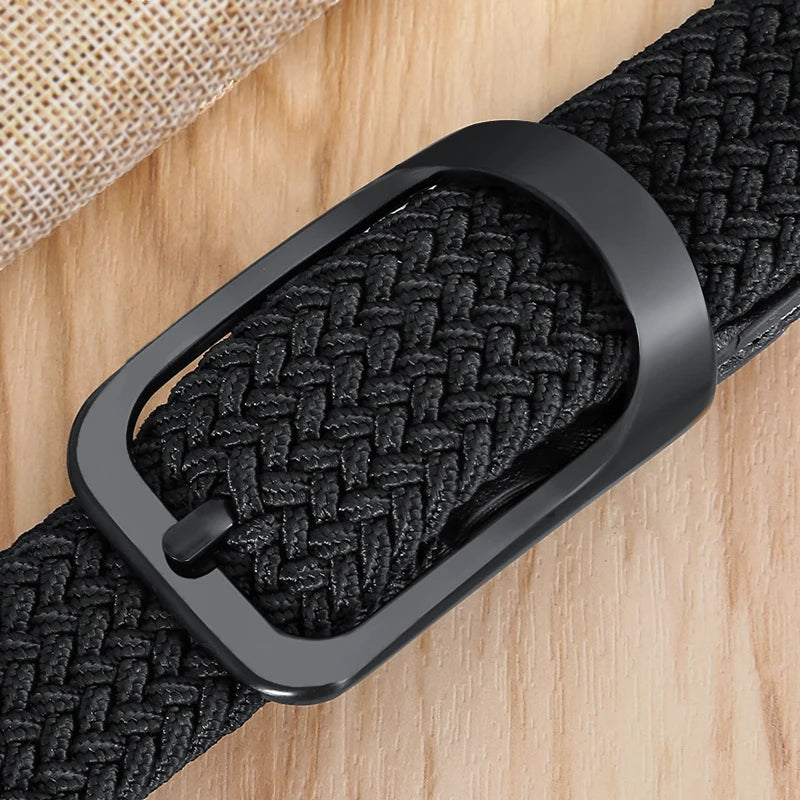 Non-hole Punch-free MEN'S AND WOMEN'S Woven Belt Elastic Stretch
