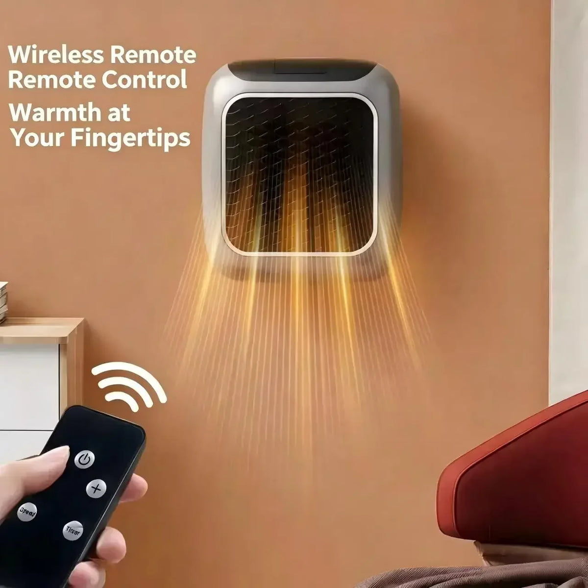 Portable Electric Heater Wall Outlet Small Space Heater with