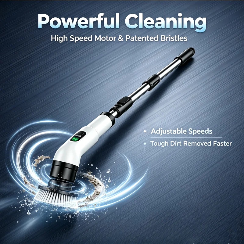 Household Cordless Spin Scrubber Multipurpose Cleaning Brush  Kitchen