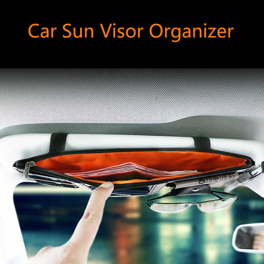 Car Sun Visor Organizer Storage Travel Document Holder With