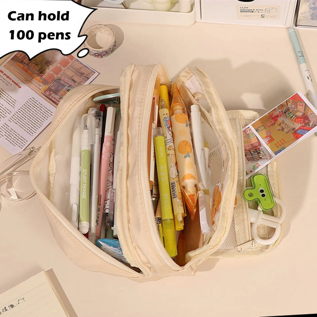 Kawaii Large Capacity Multi Layer Pencil Case Student Pencil Bag
