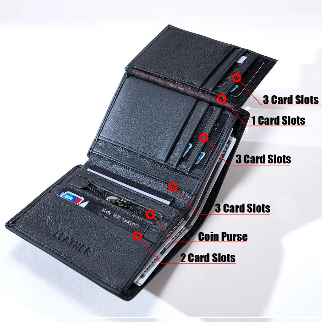 men's wallet Genuine Leather Wallets For Men Coin Purse Vintage