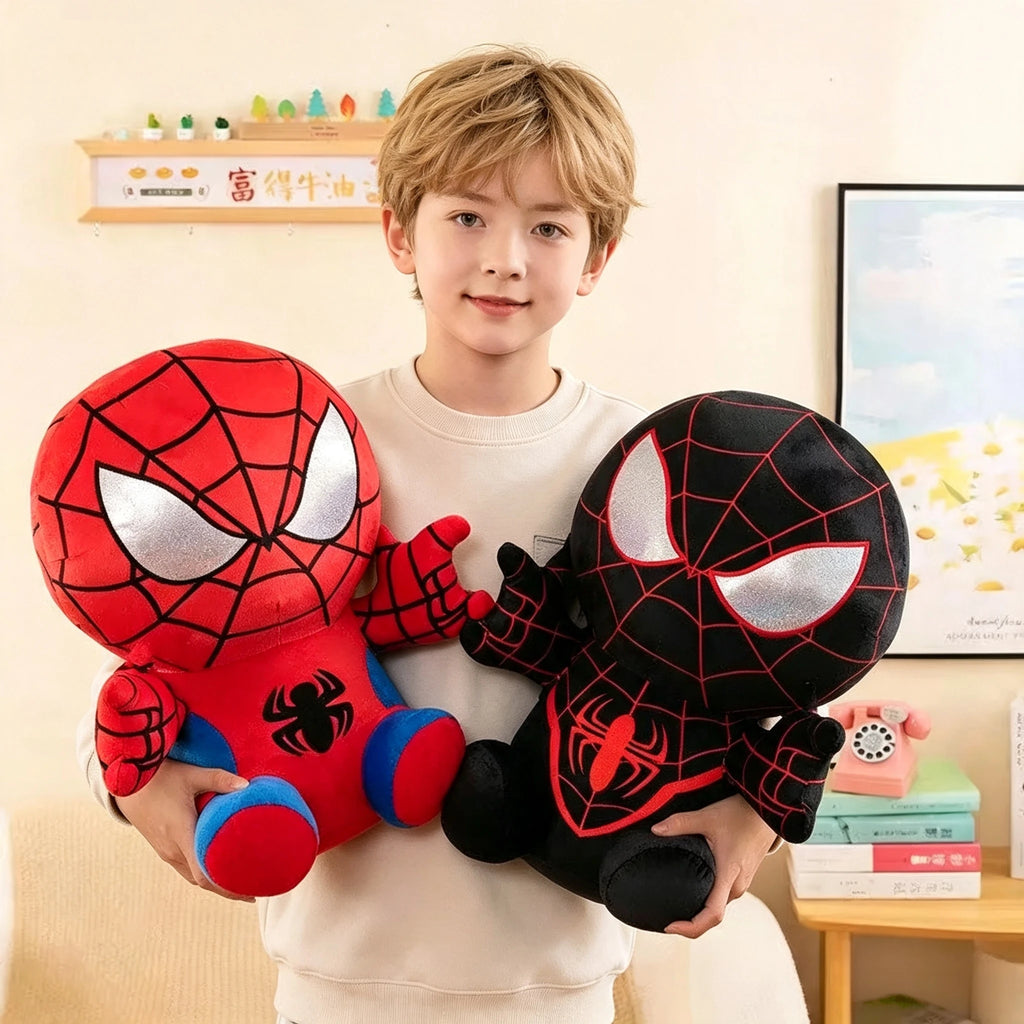 Hot Sels Anime Spider Man Plush Doll Kawaii Cute Cartoon Red Black
